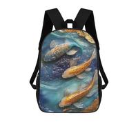 sinyumoney Kids Backpacks Backpack School Backpack Children School Bag Travel Rucksacks Book Bags 3D Printed Koi Fish Art Print-6 Backpack for Kids Boys And Girls 17inch