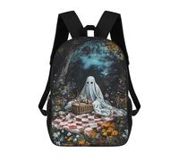 sinyumoney Kids Backpacks Backpack School Backpack Children School Bag Travel Rucksacks Book Bags 3D Printed Ghostly Picnic in The Woods Backpack for Kids Boys And Girls 17inch