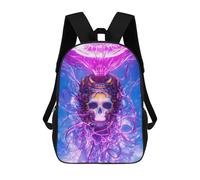 sinyumoney Kids Backpacks Backpack School Backpack Children School Bag Travel Rucksacks Book Bags 3D Printed Neon Skull Fusion Backpack for Kids Boys And Girls 17inch