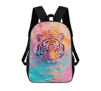 sinyumoney Kids Backpacks Backpack School Backpack Children School Bag Travel Rucksacks Book Bags 3D Printed Colorful Tiger Painting Artwork-1 Backpack for Kids Boys And Girls 17inch