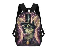 sinyumoney Kids Backpacks Backpack School Backpack Children School Bag Travel Rucksacks Book Bags 3D Printed Steampunk Chihuahua Portrait Backpack for Kids Boys And Girls 17inch