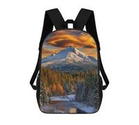 sinyumoney Kids Backpacks Backpack School Backpack Children School Bag Travel Rucksacks Book Bags 3D Printed Snow-Capped Mountain Sunset Backpack for Kids Boys And Girls 17inch