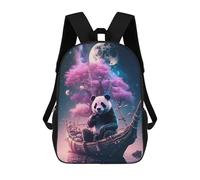 sinyumoney Kids Backpacks Backpack School Backpack Children School Bag Travel Rucksacks Book Bags 3D Printed Panda in A Fantasy Boat Backpack for Kids Boys And Girls 17inch