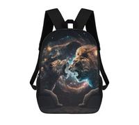 sinyumoney Kids Backpacks Backpack School Backpack Children School Bag Travel Rucksacks Book Bags 3D Printed Lion Duel in Cosmic Light Backpack for Kids Boys And Girls 17inch