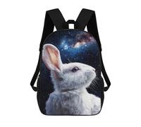 sinyumoney Kids Backpacks Backpack School Backpack Children School Bag Travel Rucksacks Book Bags 3D Printed Space Bunny Celestial Companion Backpack for Kids Boys And Girls 17inch