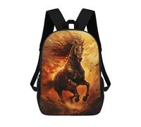 sinyumoney Kids Backpacks Backpack School Backpack Children School Bag Travel Rucksacks Book Bags 3D Printed Flaming Horse in Action Backpack for Kids Boys And Girls 17inch