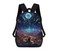 sinyumoney Kids Backpacks Backpack School Backpack Children School Bag Travel Rucksacks Book Bags 3D Printed Starry Sky Metropolis Backpack for Kids Boys And Girls 17inch
