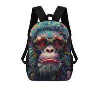 sinyumoney Kids Backpacks Backpack School Backpack Children School Bag Travel Rucksacks Book Bags 3D Printed Monkey Portrait -2 Backpack for Kids Boys And Girls 17inch