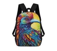 sinyumoney Kids Backpacks Backpack School Backpack Children School Bag Travel Rucksacks Book Bags 3D Printed Colorful Bird Portrait -3 Backpack for Kids Boys And Girls 17inch