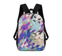 sinyumoney Kids Backpacks Backpack School Backpack Children School Bag Travel Rucksacks Book Bags 3D Printed Abstract Colorful Collage Art Backpack for Kids Boys And Girls 17inch