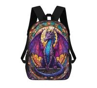 sinyumoney Kids Backpacks Backpack School Backpack Children School Bag Travel Rucksacks Book Bags 3D Printed Purple Dragon Majesty Backpack for Kids Boys And Girls 17inch