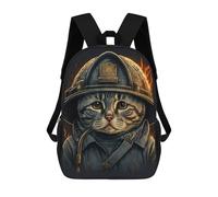 sinyumoney Kids Backpacks Backpack School Backpack Children School Bag Travel Rucksacks Book Bags 3D Printed Cat Firefighter Hero -1 Backpack for Kids Boys And Girls 17inch