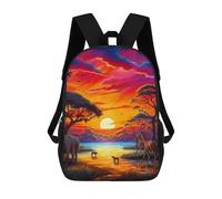 sinyumoney Kids Backpacks Backpack School Backpack Children School Bag Travel Rucksacks Book Bags 3D Printed African Sunset Majesty Backpack for Kids Boys And Girls 17inch