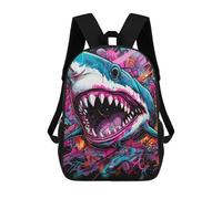 sinyumoney Kids Backpacks Backpack School Backpack Children School Bag Travel Rucksacks Book Bags 3D Printed Shark in Abstract Art Backpack for Kids Boys And Girls 17inch