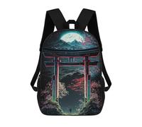 sinyumoney Kids Backpacks Backpack School Backpack Children School Bag Travel Rucksacks Book Bags 3D Printed Neon Torii Gate Dreamscape Backpack for Kids Boys And Girls 17inch