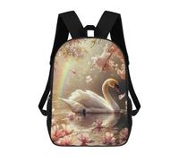 sinyumoney Kids Backpacks Backpack School Backpack Children School Bag Travel Rucksacks Book Bags 3D Printed Swan Serenity with Cherry Blossoms Backpack for Kids Boys And Girls 17inch