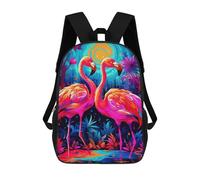 sinyumoney Kids Backpacks Backpack School Backpack Children School Bag Travel Rucksacks Book Bags 3D Printed Flamingo Paradise Backpack for Kids Boys And Girls 17inch
