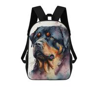 sinyumoney Kids Backpacks Backpack School Backpack Children School Bag Travel Rucksacks Book Bags 3D Printed Rottweiler Watercolor Portrait -1 Backpack for Kids Boys And Girls 17inch