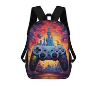 sinyumoney Kids Backpacks Backpack School Backpack Children School Bag Travel Rucksacks Book Bags 3D Printed Fantasy Castle Adventure Controller Backpack for Kids Boys And Girls 17inch