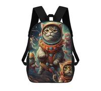 sinyumoney Kids Backpacks Backpack School Backpack Children School Bag Travel Rucksacks Book Bags 3D Printed Cats in Space Adventure Backpack for Kids Boys And Girls 17inch