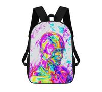 sinyumoney Kids Backpacks Backpack School Backpack Children School Bag Travel Rucksacks Book Bags 3D Printed Abstract Colorful Portrait Art Backpack for Kids Boys And Girls 17inch