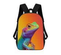sinyumoney Kids Backpacks Backpack School Backpack Children School Bag Travel Rucksacks Book Bags 3D Printed Colorful Lizard Close-Up Backpack for Kids Boys And Girls 17inch