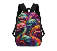sinyumoney Kids Backpacks Backpack School Backpack Children School Bag Travel Rucksacks Book Bags 3D Printed Colorful Serpent Gathering Backpack for Kids Boys And Girls 17inch