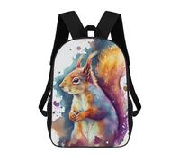 sinyumoney Kids Backpacks Backpack School Backpack Children School Bag Travel Rucksacks Book Bags 3D Printed Colorful Squirrel Watercolor Art Print Backpack for Kids Boys And Girls 17inch
