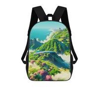 sinyumoney Kids Backpacks Backpack School Backpack Children School Bag Travel Rucksacks Book Bags 3D Printed Island of Serenity -2 Backpack for Kids Boys And Girls 17inch
