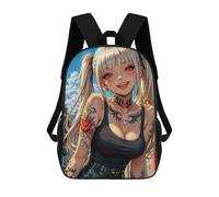 sinyumoney Kids Backpacks Backpack School Backpack Children School Bag Travel Rucksacks Book Bags 3D Printed Tattooed Anime Girl Backpack for Kids Boys And Girls 17inch