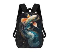 sinyumoney Kids Backpacks Backpack School Backpack Children School Bag Travel Rucksacks Book Bags 3D Printed Cosmic Fish Dance Backpack for Kids Boys And Girls 17inch