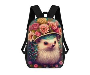 sinyumoney Kids Backpacks Backpack School Backpack Children School Bag Travel Rucksacks Book Bags 3D Printed Floral Hedgehog Portrait Backpack for Kids Boys And Girls 17inch