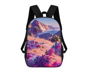 sinyumoney Kids Backpacks Backpack School Backpack Children School Bag Travel Rucksacks Book Bags 3D Printed Fantasy Tropical Landscape Backpack for Kids Boys And Girls 17inch