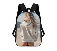 sinyumoney Kids Backpacks Beachside Hoodie Vibes Backpack School Backpack Children School Bag Travel Rucksacks Book Bags 3D Printed Backpack for Kids Boys And Girls 17inch