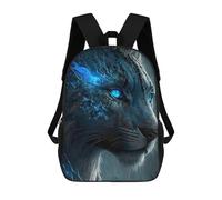 sinyumoney Kids Backpacks, Blue-Eyed Wolf Spirit Kids Backpack Student School Bag 3D Printed Bag Travel Backpacks Fashion Backpack Children Waterproof School Bags 17inch