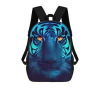 sinyumoney Kids Backpacks, Blue Tiger Gaze Kids Backpack Student School Bag 3D Printed Bag Travel Backpacks Fashion Backpack Children Waterproof School Bags 17inch