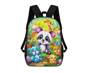 sinyumoney Kids Backpacks Bright Jungle Friends Backpack School Backpack Children School Bag Travel Rucksacks Book Bags 3D Printed Backpack for Kids Boys And Girls 17inch