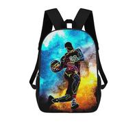 sinyumoney Kids Backpacks Bright Neon Basketball Art Backpack School Backpack Children School Bag Travel Rucksacks Book Bags 3D Printed Backpack for Kids Boys And Girls 17inch