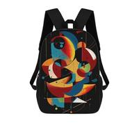 sinyumoney Kids Backpacks, Celestial Harmony - Dynamic Geometric Abstract Kids Backpack Student School Bag 3D Printed Bag Travel Backpacks Fashion Backpack Children Waterproof School Bags 17inch