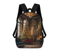 sinyumoney Kids Backpacks, Christmas Tree in Grand Hall Kids Backpack Student School Bag 3D Printed Bag Travel Backpacks Fashion Backpack Children Waterproof School Bags 17inch