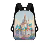sinyumoney Kids Backpacks Cinderella Castle Fantasy Backpack School Backpack Children School Bag Travel Rucksacks Book Bags 3D Printed Backpack for Kids Boys And Girls 17inch