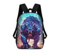 sinyumoney Kids Backpacks, City Monster Unleashed -1 Kids Backpack Student School Bag 3D Printed Bag Travel Backpacks Fashion Backpack Children Waterproof School Bags 17inch
