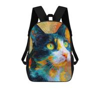 sinyumoney Kids Backpacks Colorful Abstract Cat Painting Backpack School Backpack Children School Bag Travel Rucksacks Book Bags 3D Printed Backpack for Kids Boys And Girls 17inch