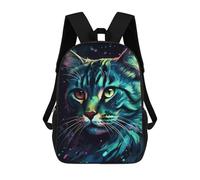 sinyumoney Kids Backpacks, Colorful Cat Portrait-10 Kids Backpack Student School Bag 3D Printed Bag Travel Backpacks Fashion Backpack Children Waterproof School Bags 17inch
