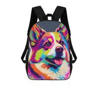 sinyumoney Kids Backpacks Colorful Corgi Dog Animals Backpack School Backpack Children School Bag Travel Rucksacks Book Bags 3D Printed Backpack for Kids Boys And Girls 17inch