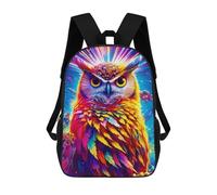 sinyumoney Kids Backpacks Colorful Cosmic Owl Backpack School Backpack Children School Bag Travel Rucksacks Book Bags 3D Printed Backpack for Kids Boys And Girls 17inch