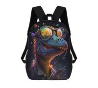 sinyumoney Kids Backpacks Colorful Dinosaur Sunglasses Art Backpack School Backpack Children School Bag Travel Rucksacks Book Bags 3D Printed Backpack for Kids Boys And Girls 17inch