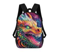sinyumoney Kids Backpacks Colorful Dragon Illustration-8 Backpack School Backpack Children School Bag Travel Rucksacks Book Bags 3D Printed Backpack for Kids Boys And Girls 17inch