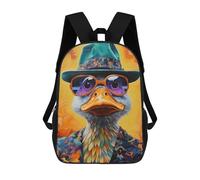 sinyumoney Kids Backpacks Colorful Duck Portrait -1 Backpack School Backpack Children School Bag Travel Rucksacks Book Bags 3D Printed Backpack for Kids Boys And Girls 17inch