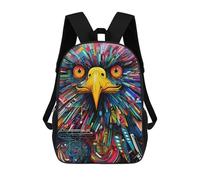 sinyumoney Kids Backpacks Colorful Eagle Abstract Art Backpack School Backpack Children School Bag Travel Rucksacks Book Bags 3D Printed Backpack for Kids Boys And Girls 17inch